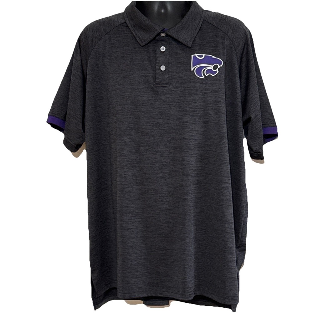 Chiliwear Resort Sport Polo Charcoal Kansas‎ State Wildcats XXL